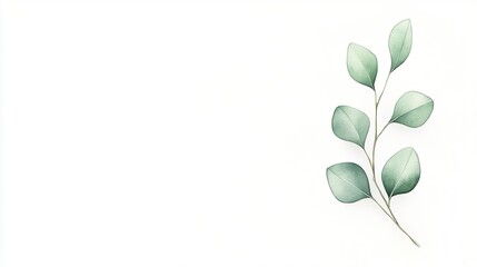 Delicate green leaves gently arranged on a soft white background, perfect for nature-themed designs
