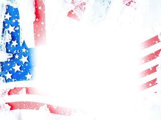 Naklejka premium Icy Stars and Stripes: A Memorial Day Tribute