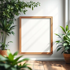 beautiful wall art mockup in a lush well lit cozy interior lounge