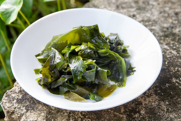 Kelp Seaweed with white plate