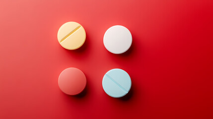 Modern Pharmaceutical Concept with Three-Colored Pills