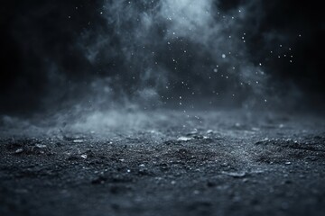 Fototapeta premium Ethereal Dark Landscape: Mysterious Dust and Smoke