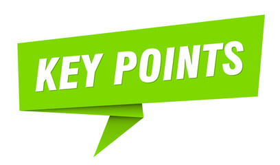 key points banner. key points speech bubble, label, sticker, sign template