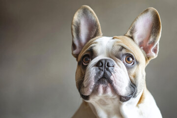 Dog with one ear up and one ear down, adding a touch of playful quirkiness