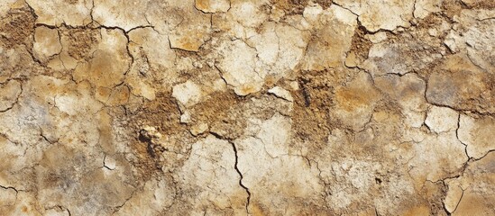 Fototapeta premium Dry estuary land texture showcasing abstract natural patterns and earthy tones from a top view perspective. Ideal for background use.
