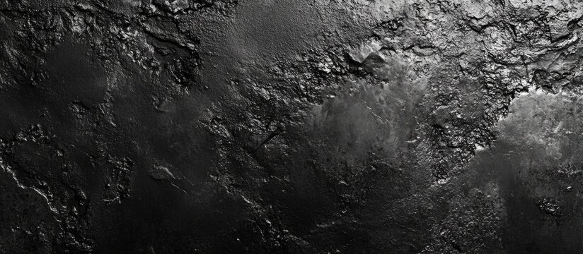 Dark textured surface with rough patterns and subtle variations in light and shadow ideal for backgrounds Copy Space