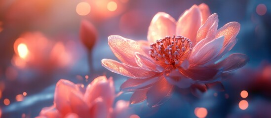 Fototapeta premium Pink Lotus Sunset Bloom