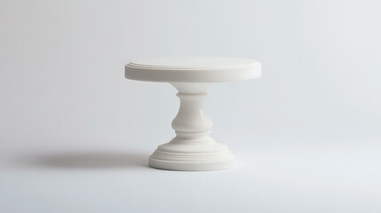 A white pedestal against a plain white background, designed for product photography.