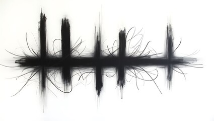 Obraz premium Abstract charcoal scribbles revealing chaos and creativity - perfect for art exhibitions and modern decor