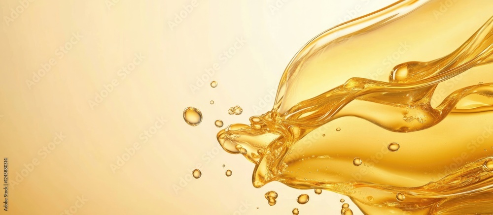Aufkleber fluid dynamics abstract background with smooth flowing liquid and copy space for chemical engineerin