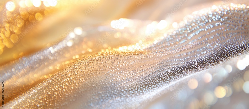 Aufkleber metallic shimmering fabric with soft bokeh lights creating an elegant abstract background for variou