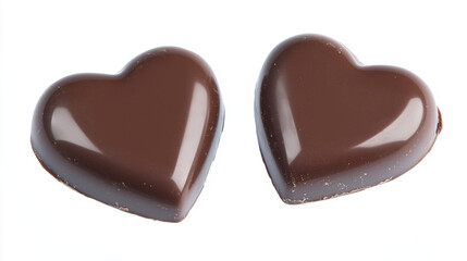Obraz premium Two heart shaped chocolates representing valentine's day affection