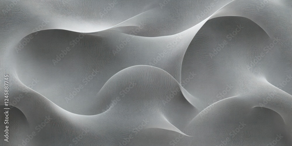 Poster Abstract Minimalist Smooth Curved Lines on Textured Gray Background Elegant Design