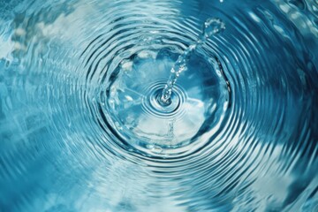 Aqua Symphony: A mesmerizing droplet's ripple effect on serene water surface