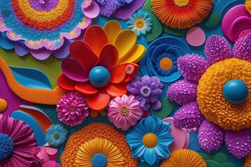 Vibrant Textural Art Featuring Playful Designs and Detailed Macro Photography of Colorful Wallpapers