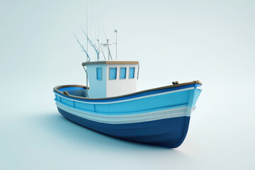 Naklejka premium Fishing boat with minimal detailing, perfect for recreational and fishing themes