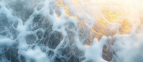 Seafoam and sunlight reflections creating a serene marble texture background for design and aesthetic projects.