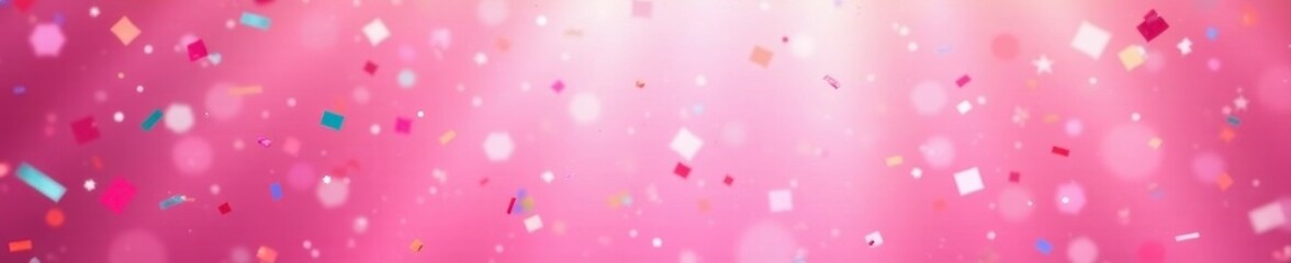 Pink background, vibrant confetti falling, celebratory feel , event, pink, cheerful