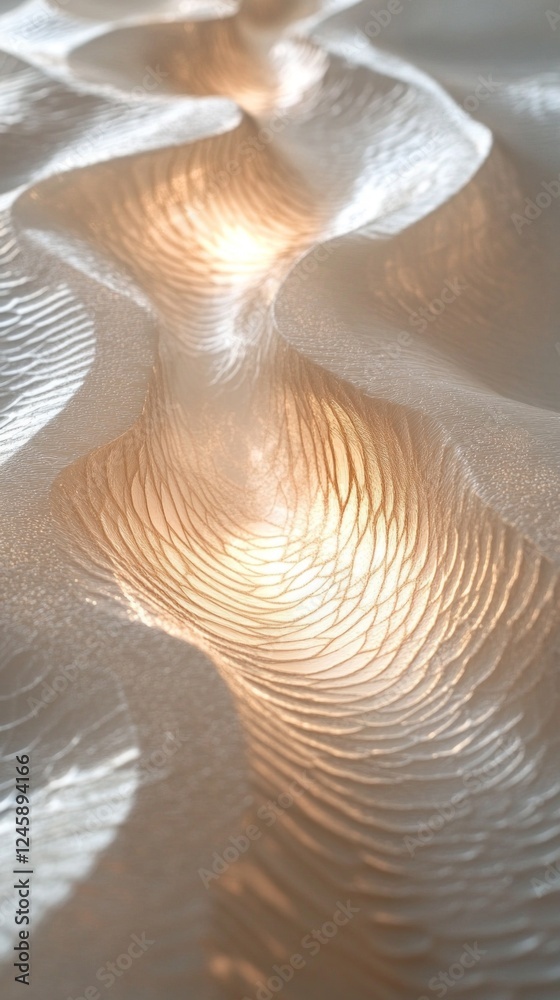 Poster soft waves of light dance across a textured surface, revealing delicate patterns that evoke a sense 