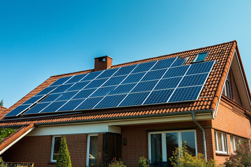 Eco-Friendly Living: A Home Covered in Solar Panels, Soaking Up Sunlight and Generating Renewable Energy for a Greener Future