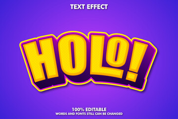 Holo 3d editable text style effect