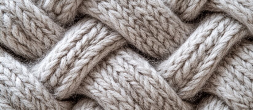 Knitted wool fabric texture closeup in gray tones ideal for backgrounds in design projects showcasing warmth and textile craftsmanship