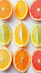 Minimalist Citrus Fruit Pattern with Oranges and Lemons