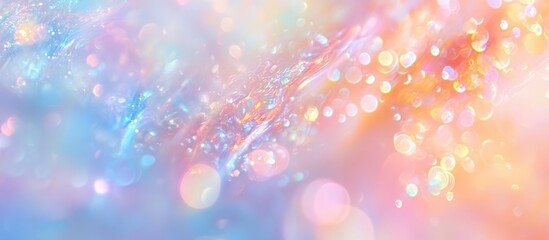 Soft pastel bokeh abstract background with blurred colorful lights creating a dreamy and ethereal atmosphere for various design projects