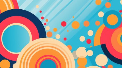 Obraz premium Retro Geometric Vector Background with Mid-Century Design Aesthetics