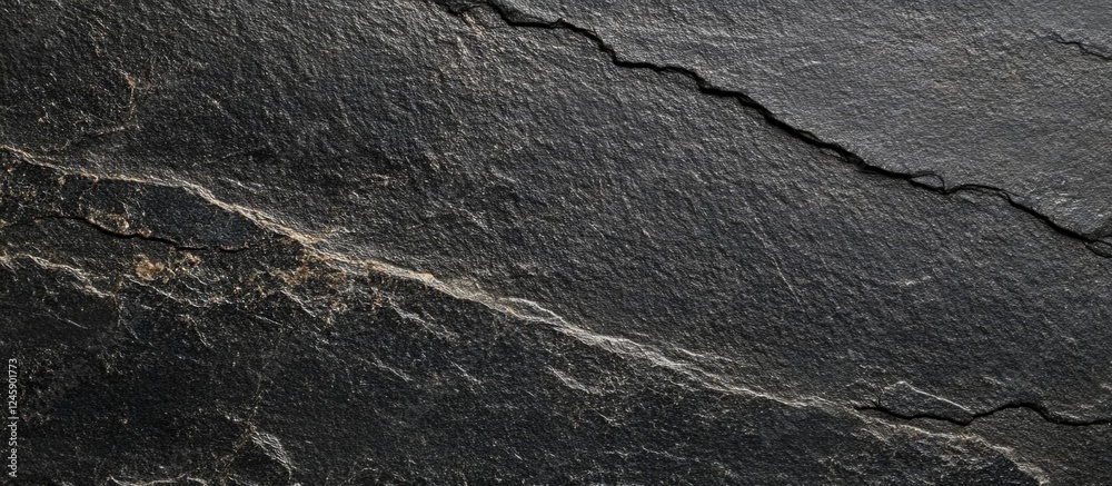 Wall mural dark slate black board texture with natural patterns and cracks for background use