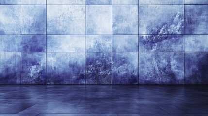 Giant multimedia wall with abstract digital screens, gradient lighting, and futuristic minimalism, symbolizing the fusion of technology and design.