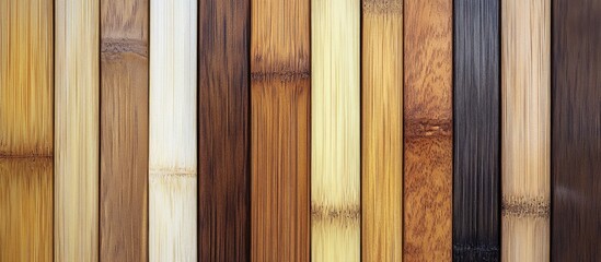 Bamboo texture wooden planks background showcasing diverse shades and patterns ideal for natural design projects and wallpapers
