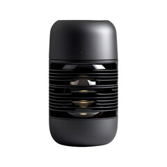 Modern Black Cylinder Design Isolated on Transparent Background