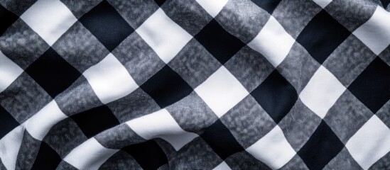 Black and White Buffalo Check Pattern with Subtle Fabric Texture and Grain for Stylish Background and Design Elements