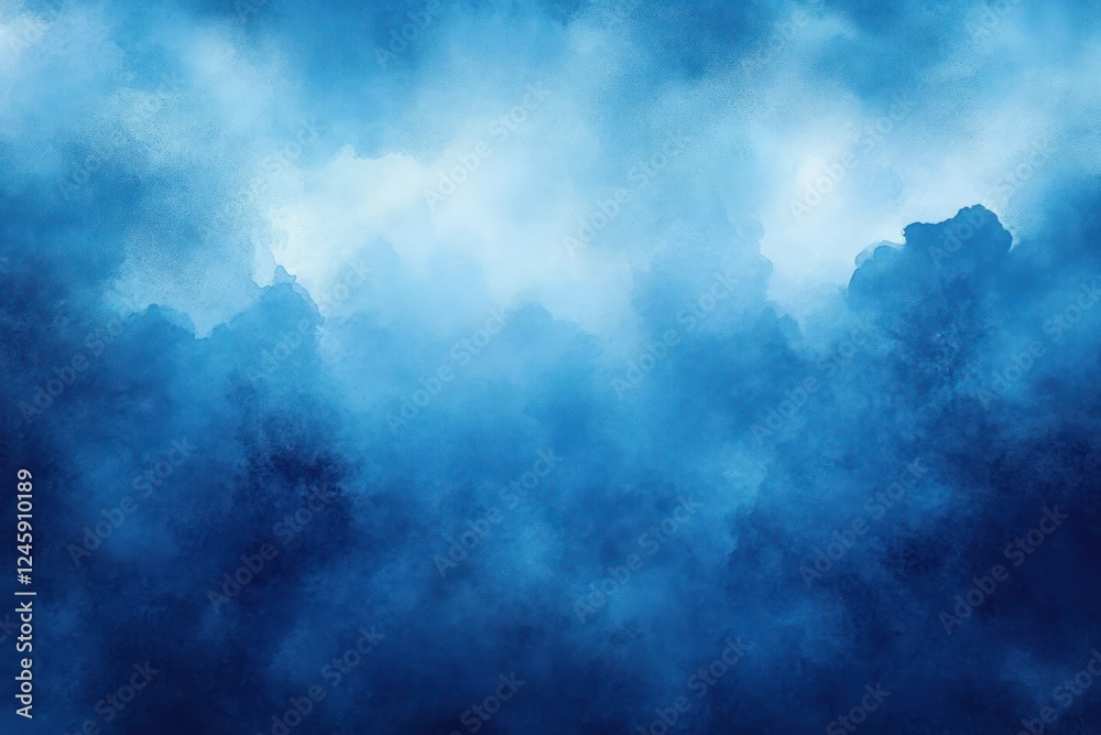 Poster abstract watercolor background in blue and white soft gradient cloudy texture