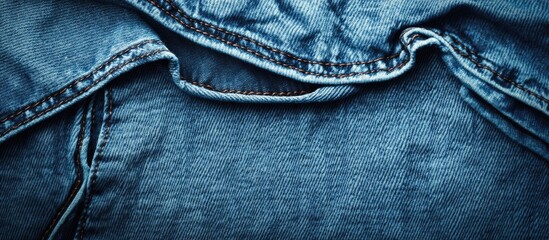 Naklejka premium Blue denim fabric texture background for fashion and design projects with a top view perspective.