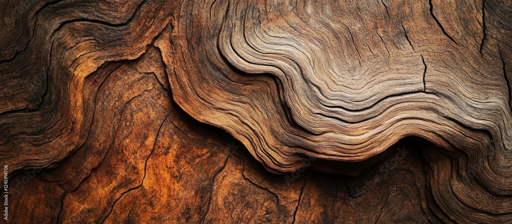 Aufkleber Natural brown wood texture with intricate grain patterns ideal for backgrounds and design projects showcasing organic materials.