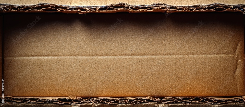 Poster brown cardboard box texture with worn edges ideal for packaging design or background in creative pro