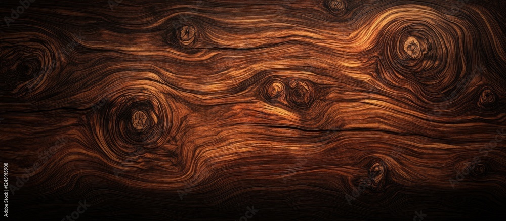 Poster rich brown wood texture with intricate dark patterns showcasing natural grain and knots perfect for 