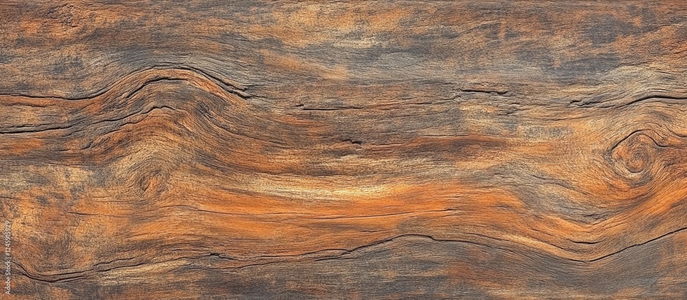 Poster Natural rustic brown wood texture background with distinct grain patterns and rich earthy tones for design and decor projects.