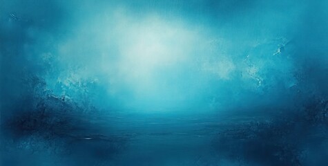 Fototapeta premium Impressionist Abstract Painting in Soft Blue Aqua Tones with Gentle Light and Tranquil Atmosphere