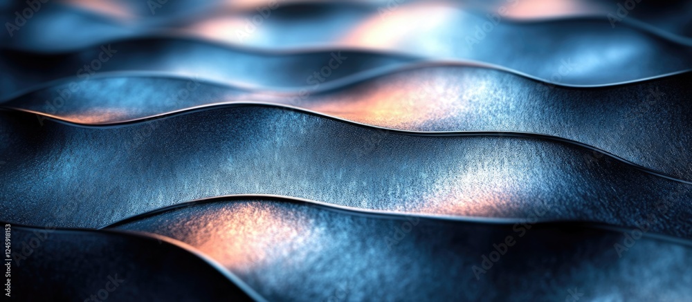 Aufkleber Abstract brushed metal texture with wavy patterns and subtle lighting effects suitable for backgrounds and design projects.