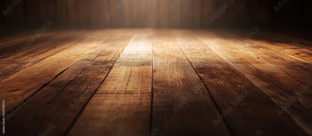 Poster Warm brown wooden background with natural lighting creating a rustic and inviting atmosphere suitable for various design projects.