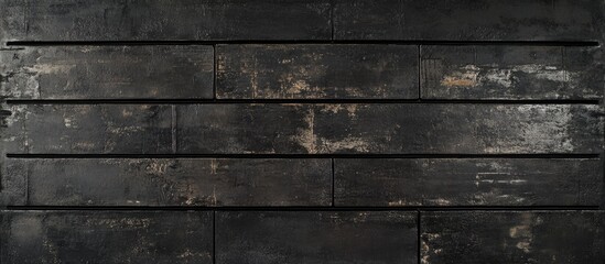 Weathered black brick wall background with a textured surface, ideal for creative designs and urban-inspired themes.