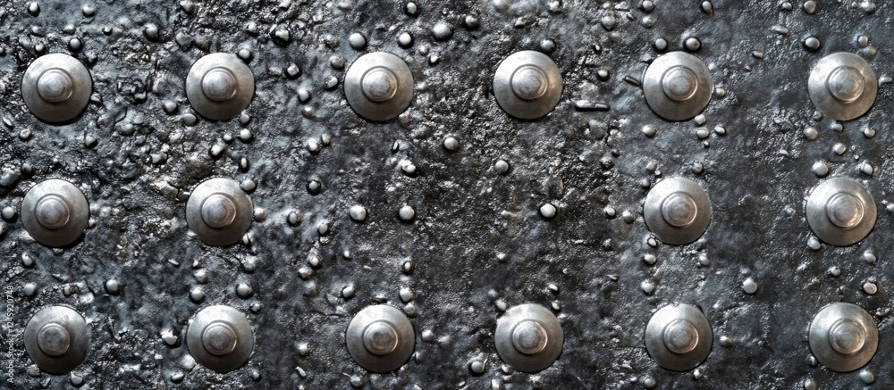 Aufkleber textured metallic surface with rivets showcasing urban loft style and weathered characteristics in a