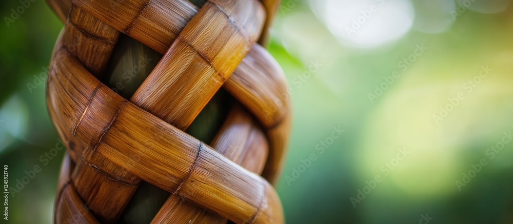 Poster braided bamboo pattern featuring intricate design ideal for natural backgrounds and organic aestheti