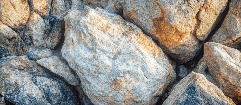 Aufkleber boulder texture surface featuring a mix of gray and white stones with natural lighting effects for b