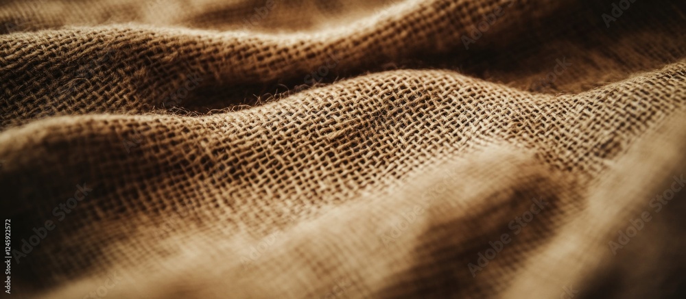 Poster burlap fabric texture close-up warm tones for background or design use