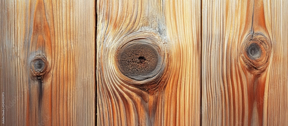 Poster natural brown wooden planks with unique knots showcasing rustic texture and grain patterns ideal for