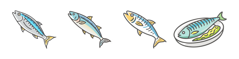 mackerel icon, mackerel vector illustration-simple illustration of mackerel, perfect for mackerel logos and icons